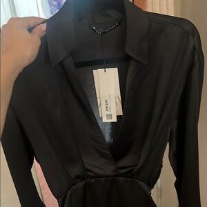 NWT Zara longsleeve plunge Dress